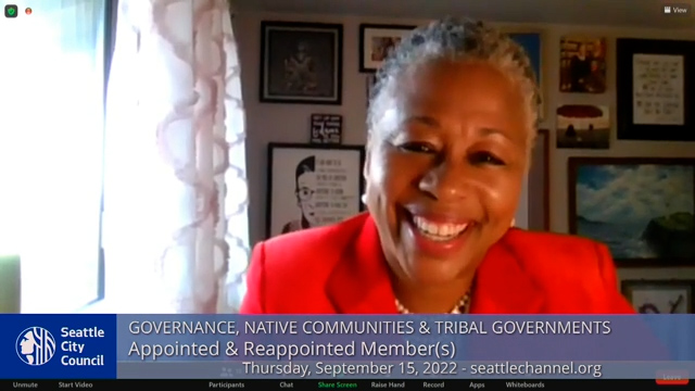 Governance, Native Communities & Tribal Governments Committee 9/15/22
