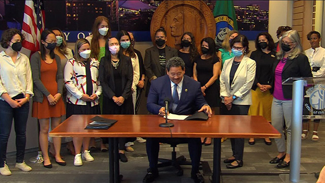 Mayor signs legislation supporting reproductive rights in Seattle
