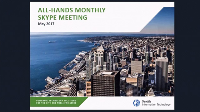 Seattle IT Meeting 5/24/17