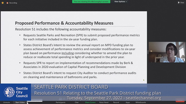 Seattle Park District Board Meeting 9/27/22