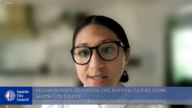 Neighborhoods, Education, Civil Rights & Culture Committee 7/22/22