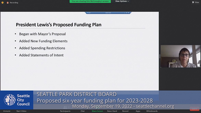 Seattle Park District Board Meeting 9/19/22