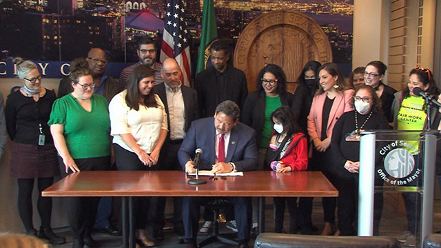 Mayor signs paid sick & safe time bill for app-based workers