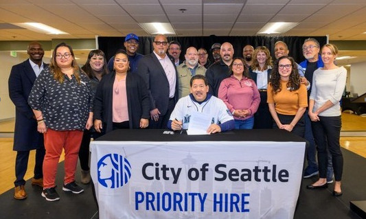 Harrell, labor & community partners celebrate 10-year impact of Priority Hire Program on Explore Videos Page Harrell, labor & community partners celebrate 10-year impact of Priority Hire Program